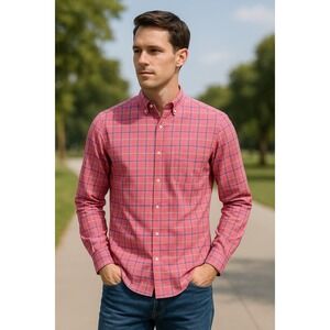 J.Crew Button Down Shirt Mens Sz‎ M Ludlow Fit L/S Pink 100's 2-Ply Cotton